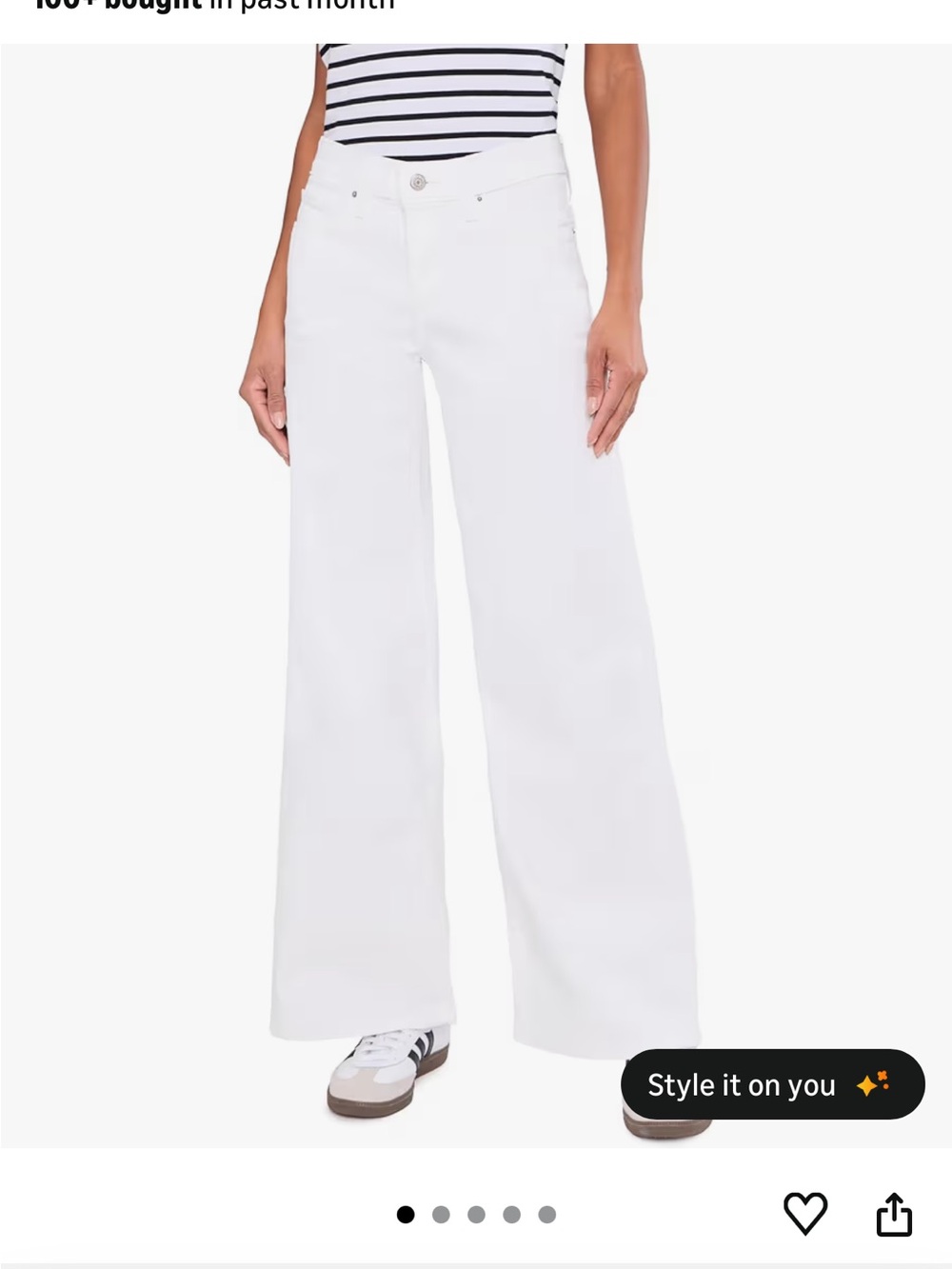 Levi's White Wide Leg Flare Jeans